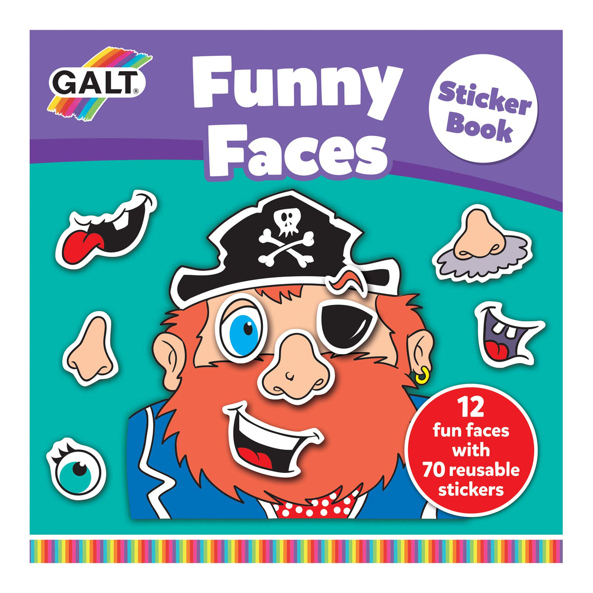 Galt Toys, Funny Faces Sticker Book,Kids Sticker Book, Ages 3 Years Plus