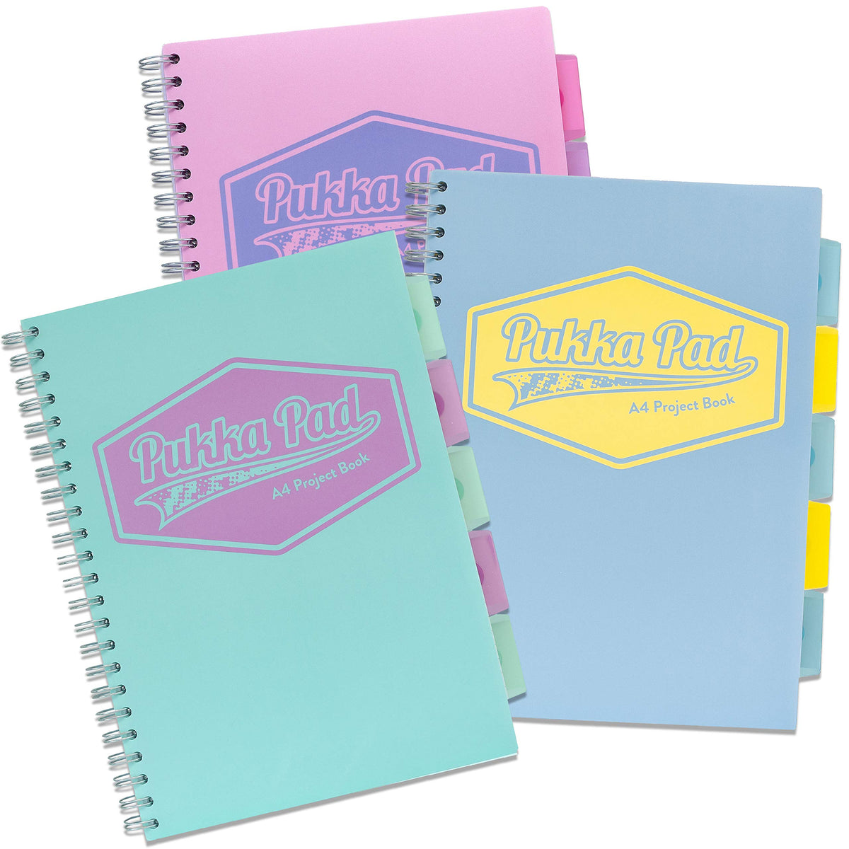 Pukka Pad Pastel A4 Wirebound Project Book Ruled 80gsm – 8630-PST - Assorted