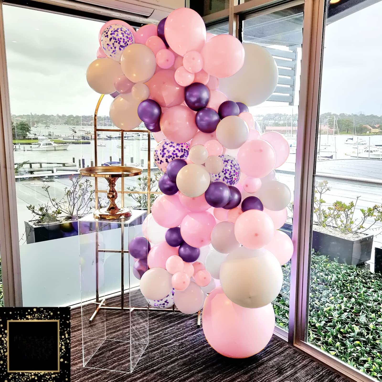 Bealif Pink Purple Balloons, 30 Pcs 12 Inch Pink White Latex Balloons Purple Metallic Confetti Party Balloons for Birthday Party Decorations Baby Shower Wedding Anniversary Festival Photo Shoot