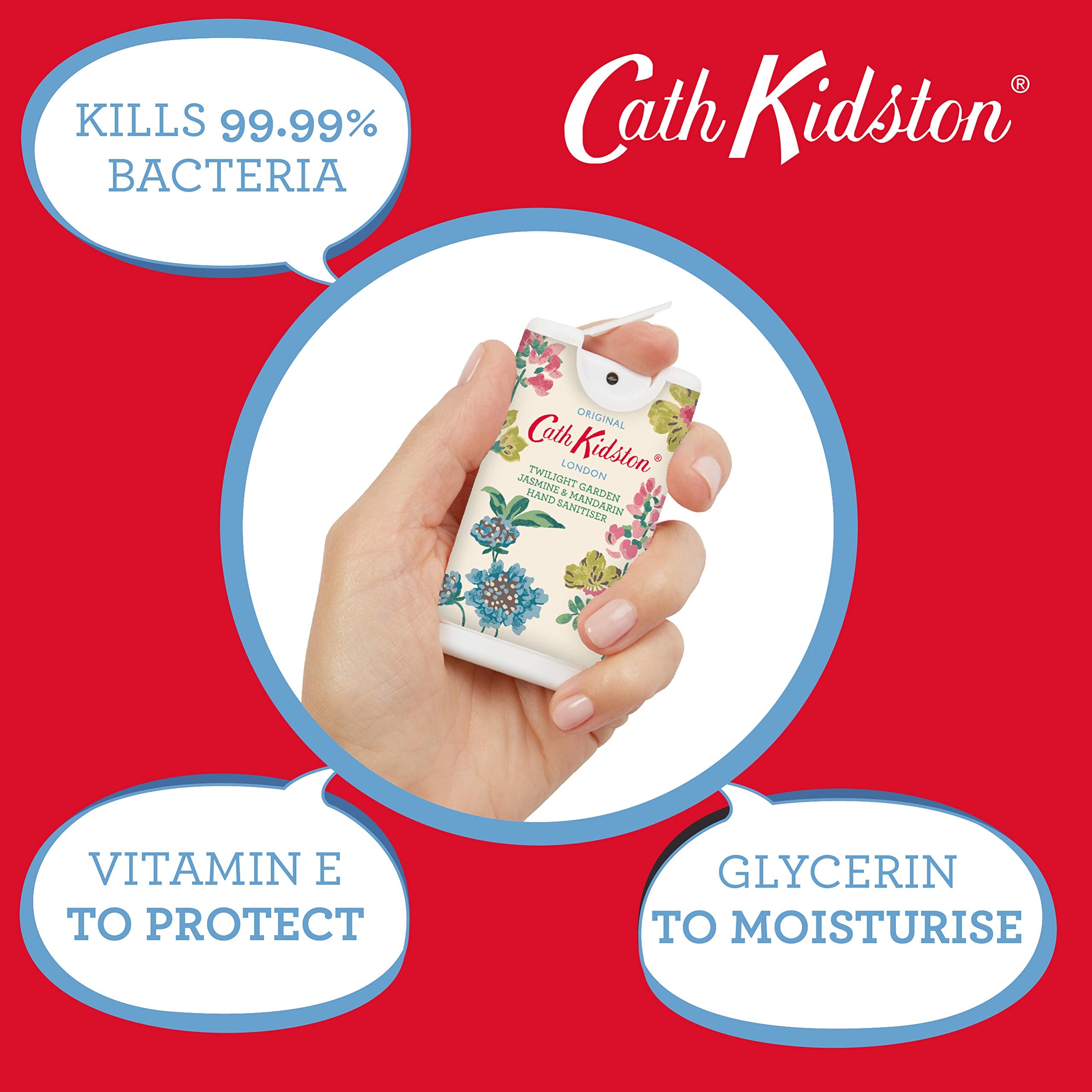 Cath Kidston Beauty Twilight Garden Moisturising Hand Sanitiser, 15 ml