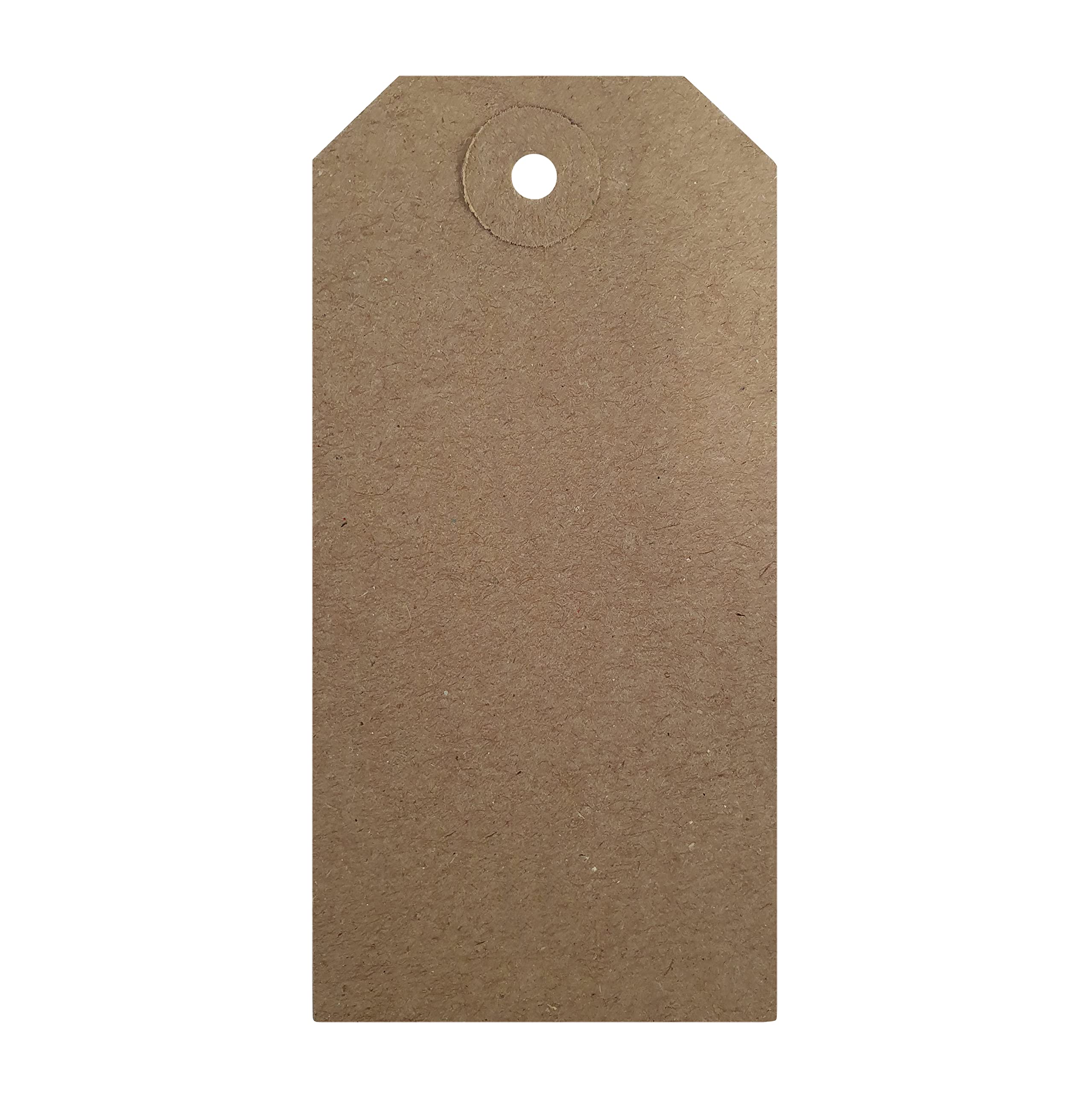 Swift Strung Tags Brown Reinforced Card Clothing Parcel Label String Hanging Gift Swing Tickets Kraft Hang Price Labelling 108mm x 54mm (Pack of 100)