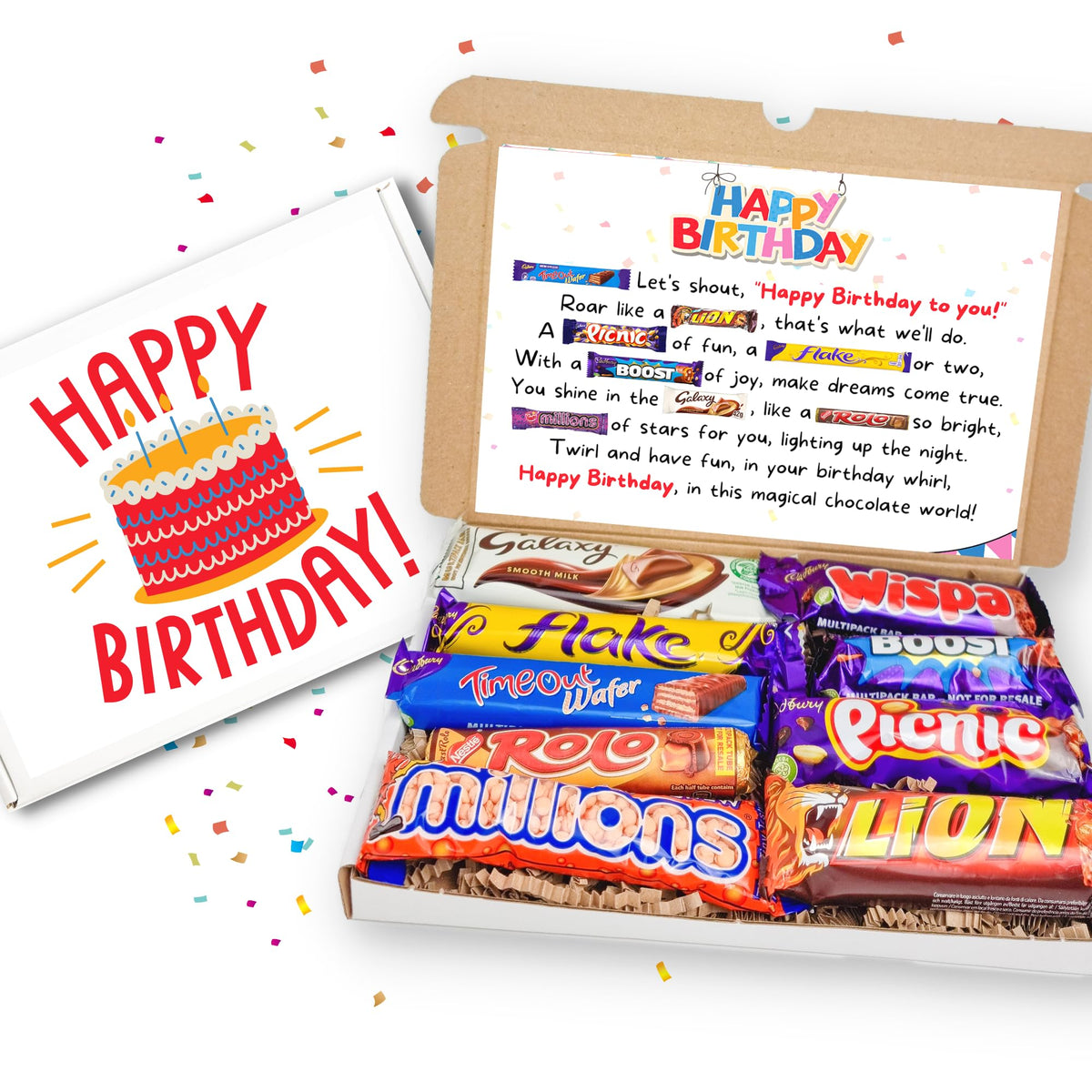 Chocolate Hamper   Happy Birthday Gift for All Ages   Chocolate Box Selection   Birthday Gift for Him & Her  Letterbox Gift Hamper   Sweets Gift Box   Memorable Birthday Chocolate Treat