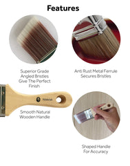 Nicholas Jack Cutting In Paint Brush 2 inches 50mm Angled Paint Brush For Cutting In and Edging Corners while Painting and Decorating