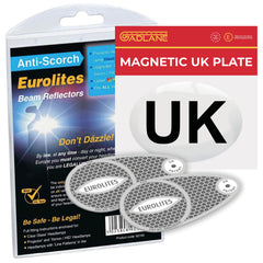 GADLANE Eurolites Deflectors Headlamp Beam Adaptors Converters Magnetic UK Plate for Driving in Europe - UK Identifier Required for Cars/Vehicles Travelling to Europe