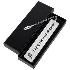 Shoppawhile Retirement Gifts for Women Leaving Gifts for Colleagues Thank You Teacher Gifts Bookmark (Stainless Steel-Next Chapter)