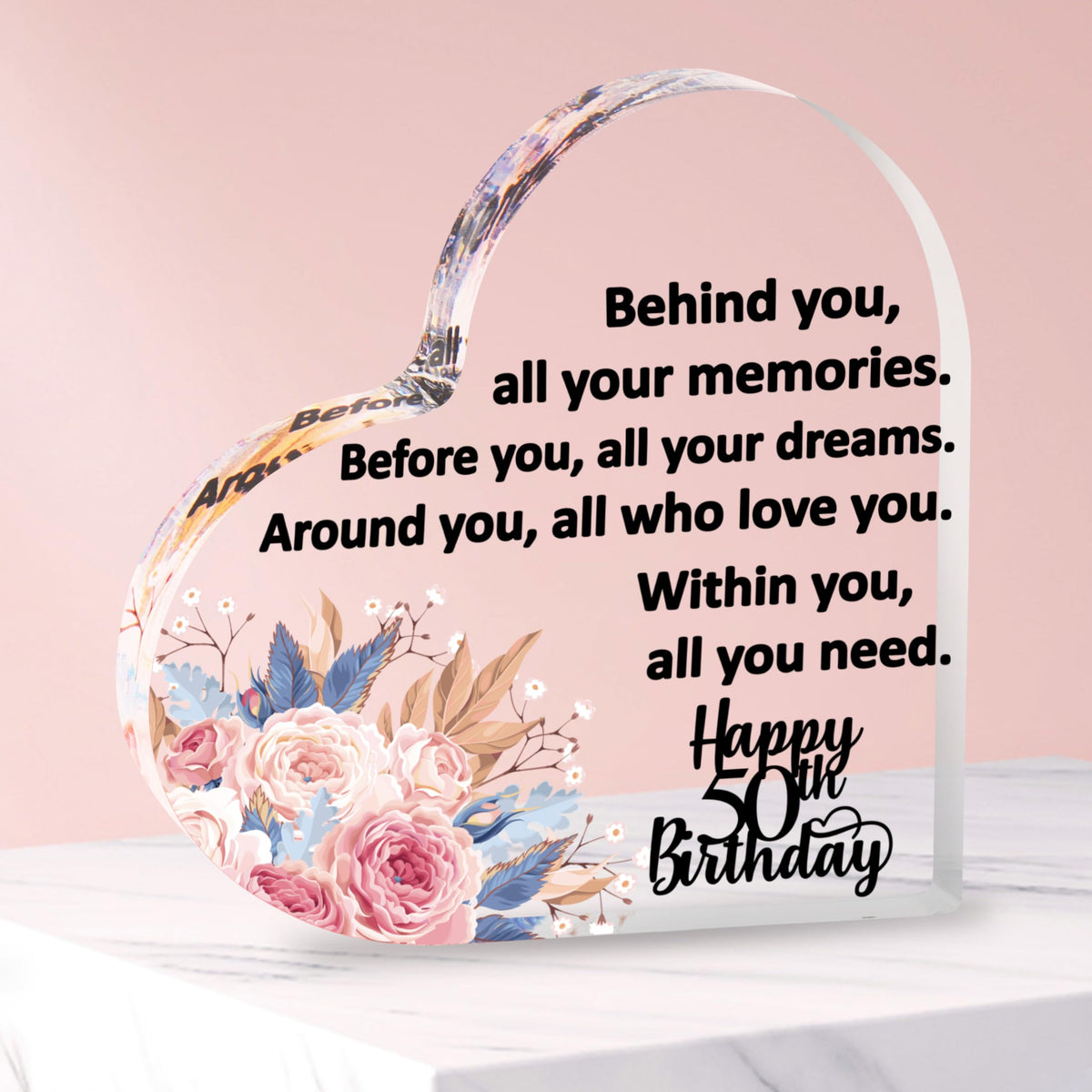 Merclix 50th Birthday Plaque 50th Birthday Gifts for Women Friend 50th Birthday Gifts for Mum Wife Sister Auntie Best Friends 50th Birthday Gifts for Her