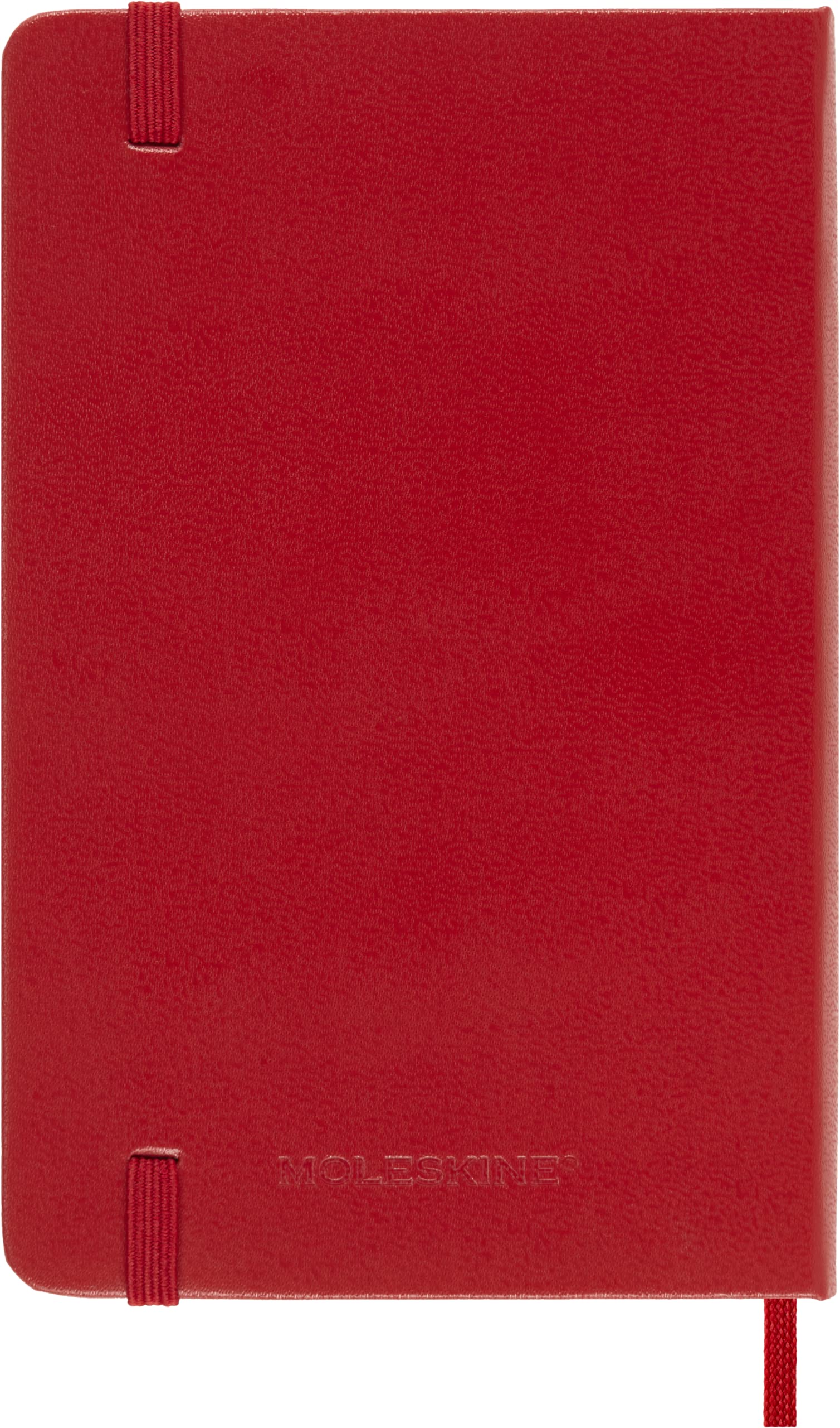 Moleskine Daily Agenda 12 Months 2024, Agenda 2024, Size Pocket 9x14, Hard Cover and Elastic Closure, Colour Scarlet Red