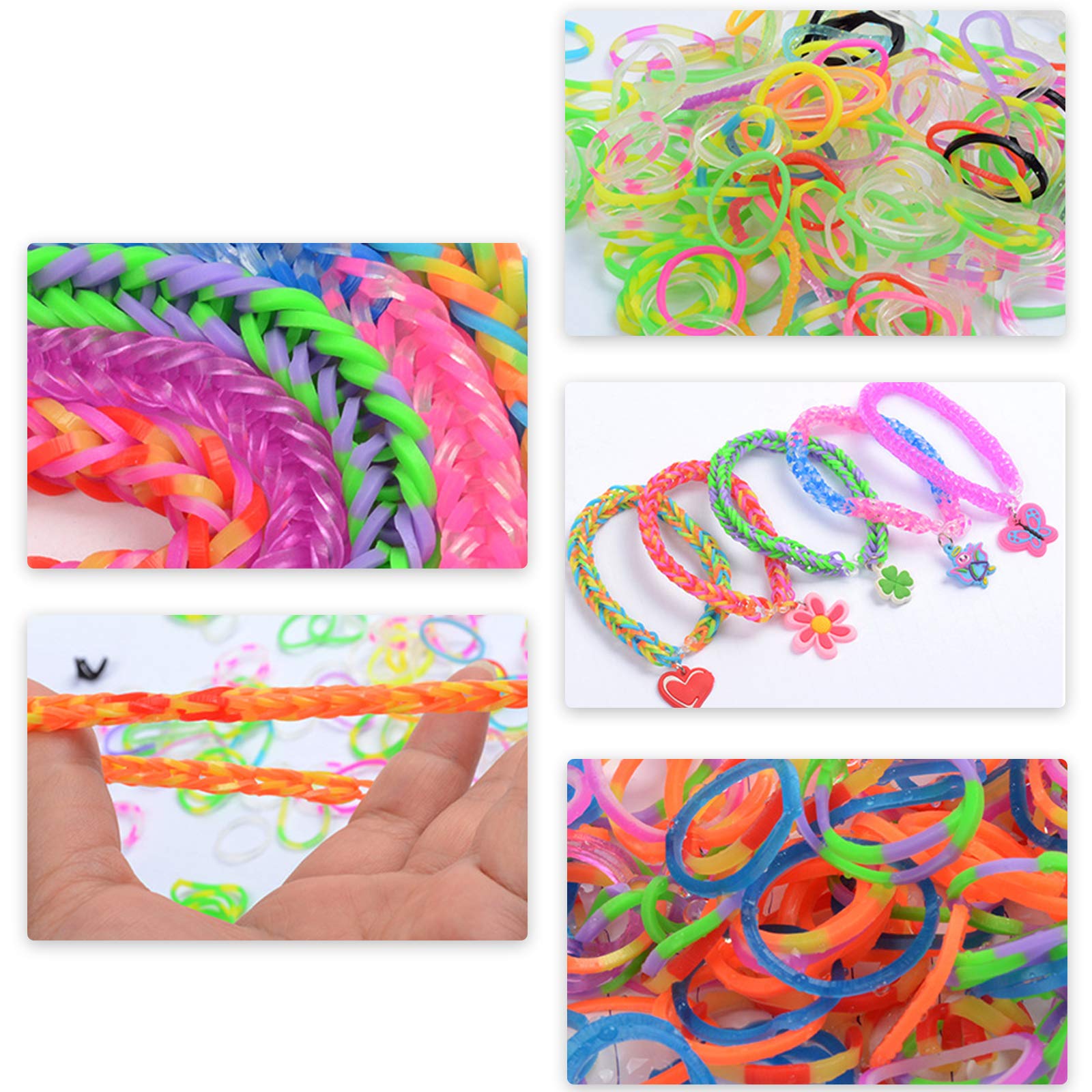 Creative Twist Bands Kit, 1700and Rubber Bands with 32 Colours, Accessories with Rubber Bracelet Making Set for Party X-mas Birthday Gift Kids