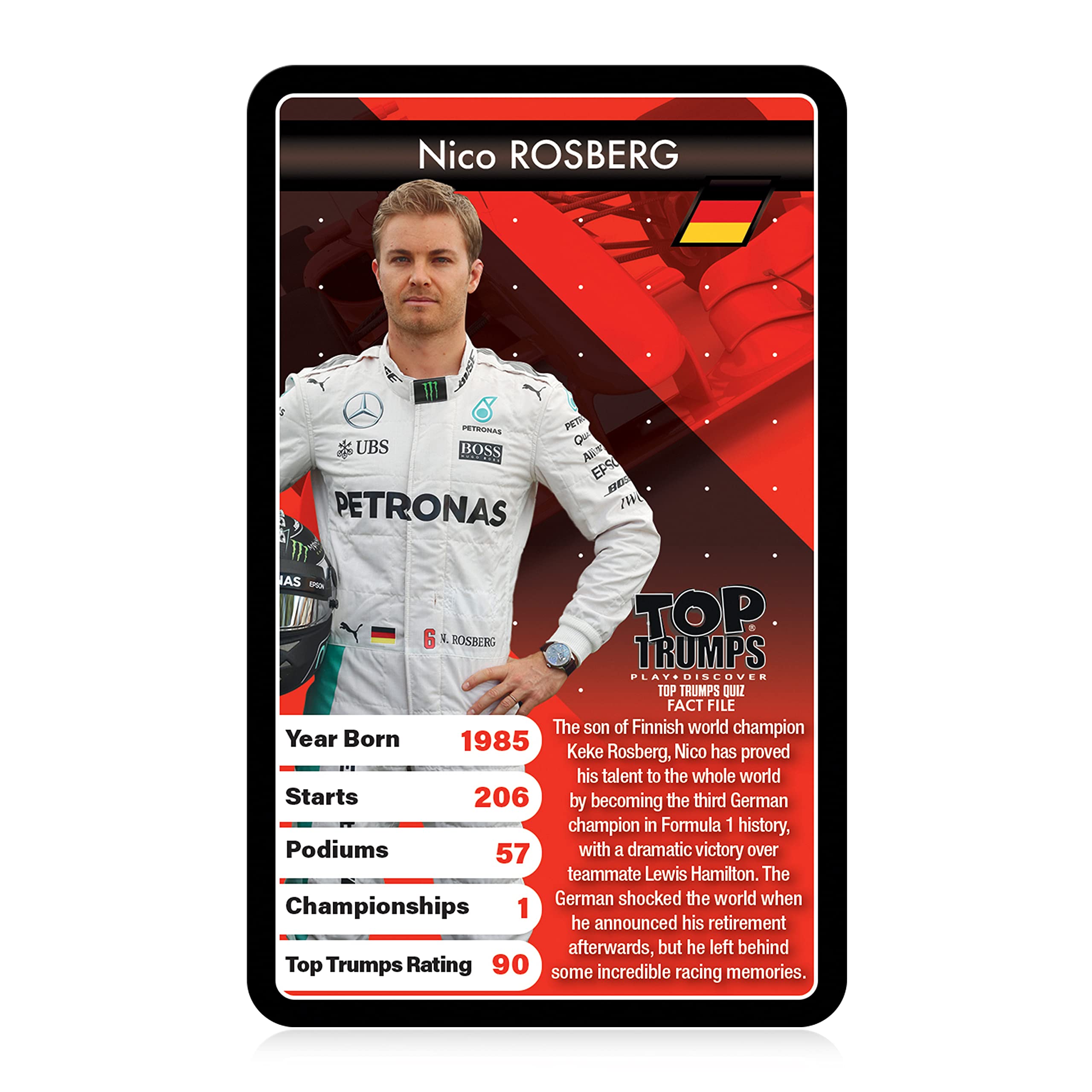 Top Trumps Grand Prix Heroes Classic Card Game, learn facts about racing drivers including Sebastian Vettel, Lewis Hamilton and Daniel Ricciardo, gift and toy for boys and girls aged 6 plus