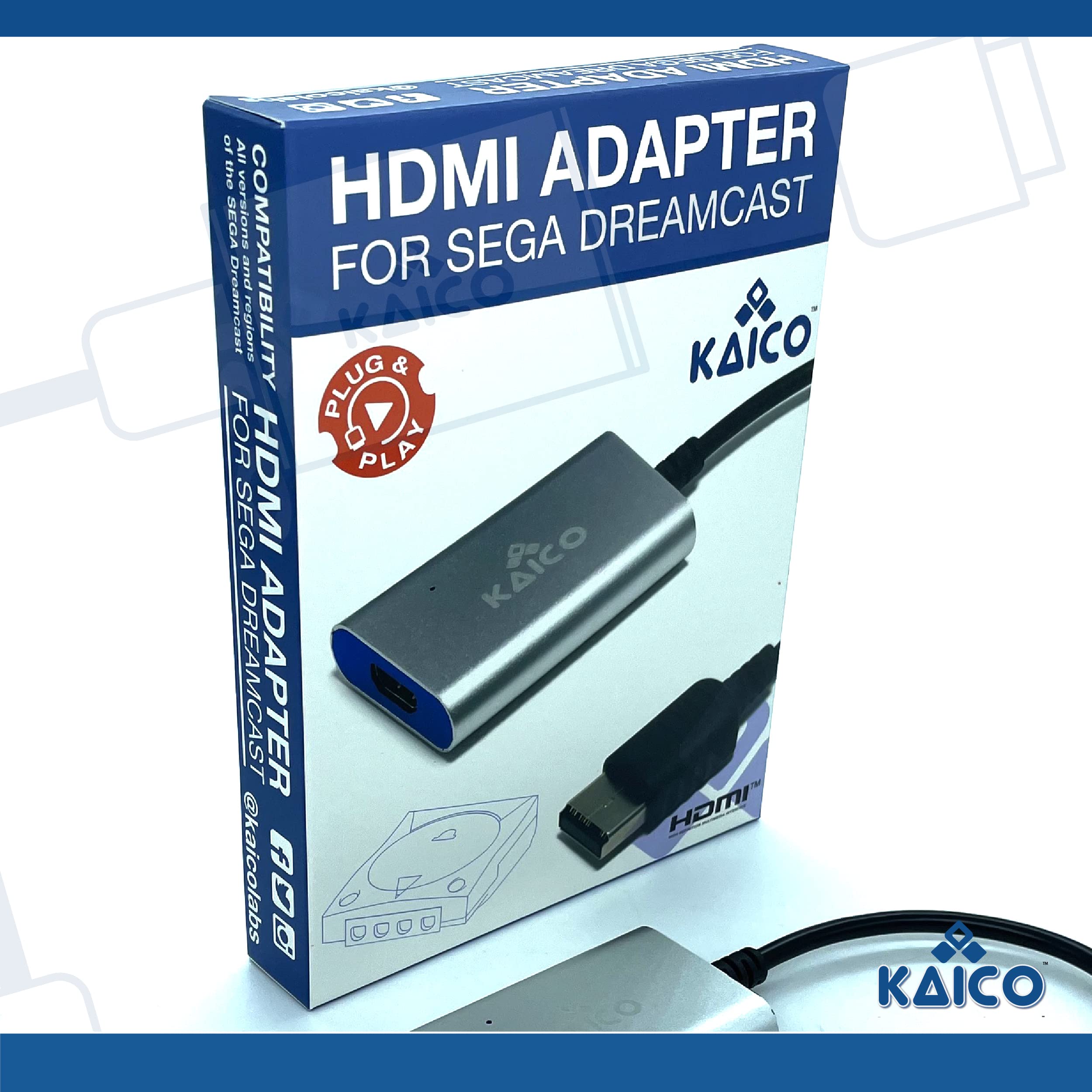 Kaico Sega Dreamcast HDMI Converter - Simple Plug and Play HDMI Converter For Sega Dreamcast Sega Dreamcast VGA cable to Dreamcast HDMI - The Best Sega Dreamcast AV Cable