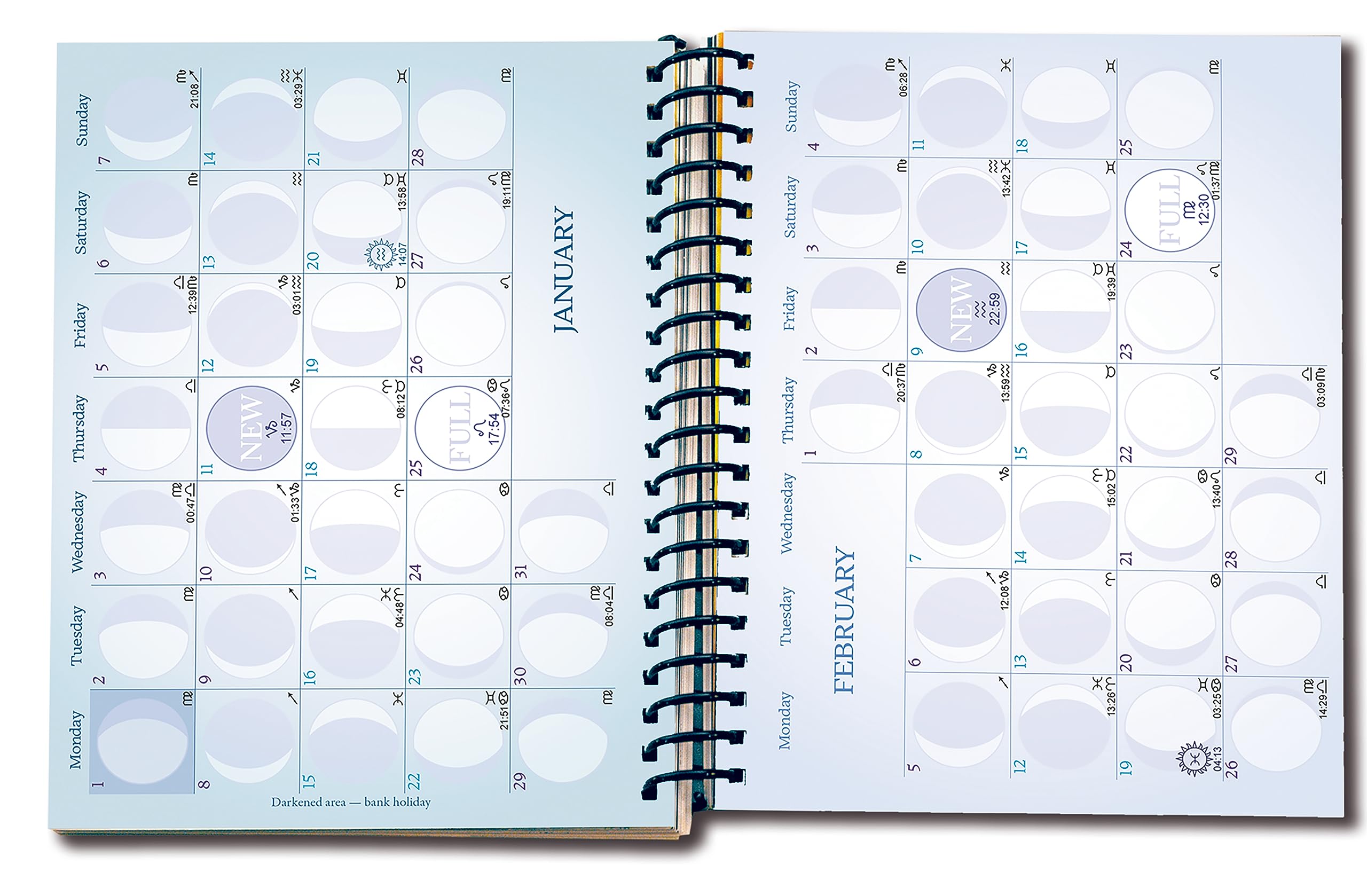 Moon Diary 2024 Datebook Calendar Personal Organiser UK