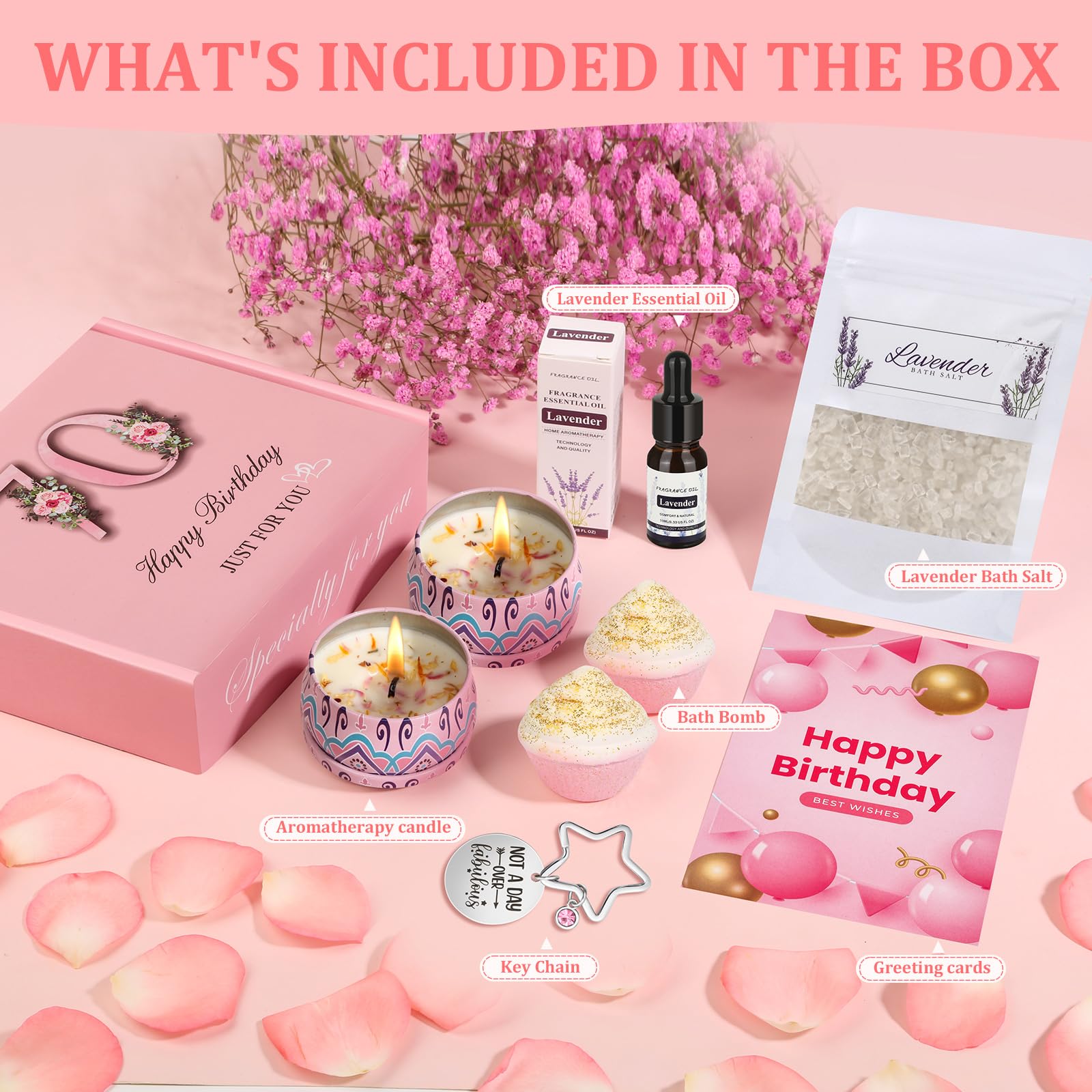 70th Birthday Gifts for Women, Pamper Birthday Gifts Sets Hamper for Women, Mum, Mother, Friend, Sister, Wife, Her, Self Care Relaxation Spa, Relax Bath Gift Birthday Presents for Women