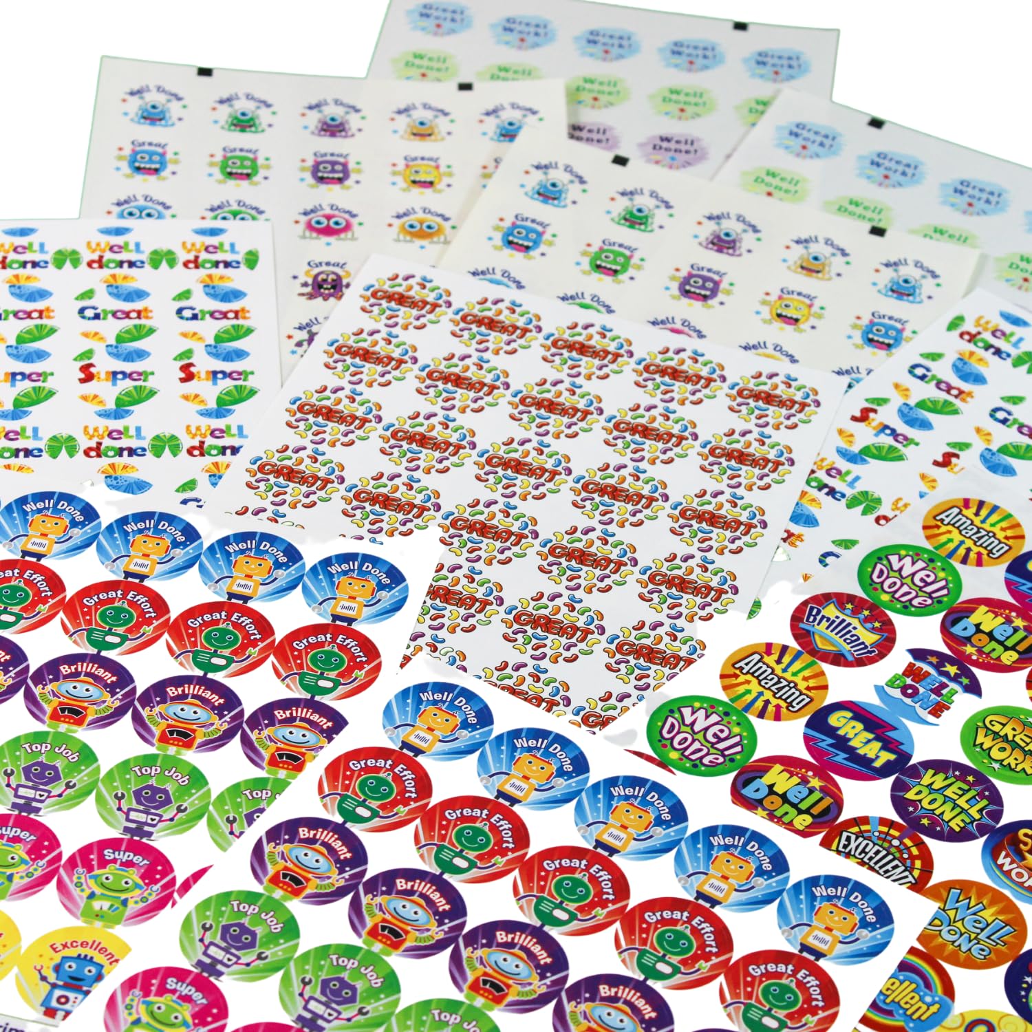 300 Mixed Scented Smelly Well Done Great Brilliant Youre A Star Motivational Childrens Pupils Teachers School Praise Reward Stickers Value Pack 25mm Primary Teaching Services