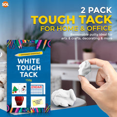 150g White Tack for Walls No Mark   Multipurpose Reusable Adhesive Putty   Clean, Safe & Easy to Use White Tac   Waterproof Invisible Non-Toxic Whitetak No Mark   White Tough Tack