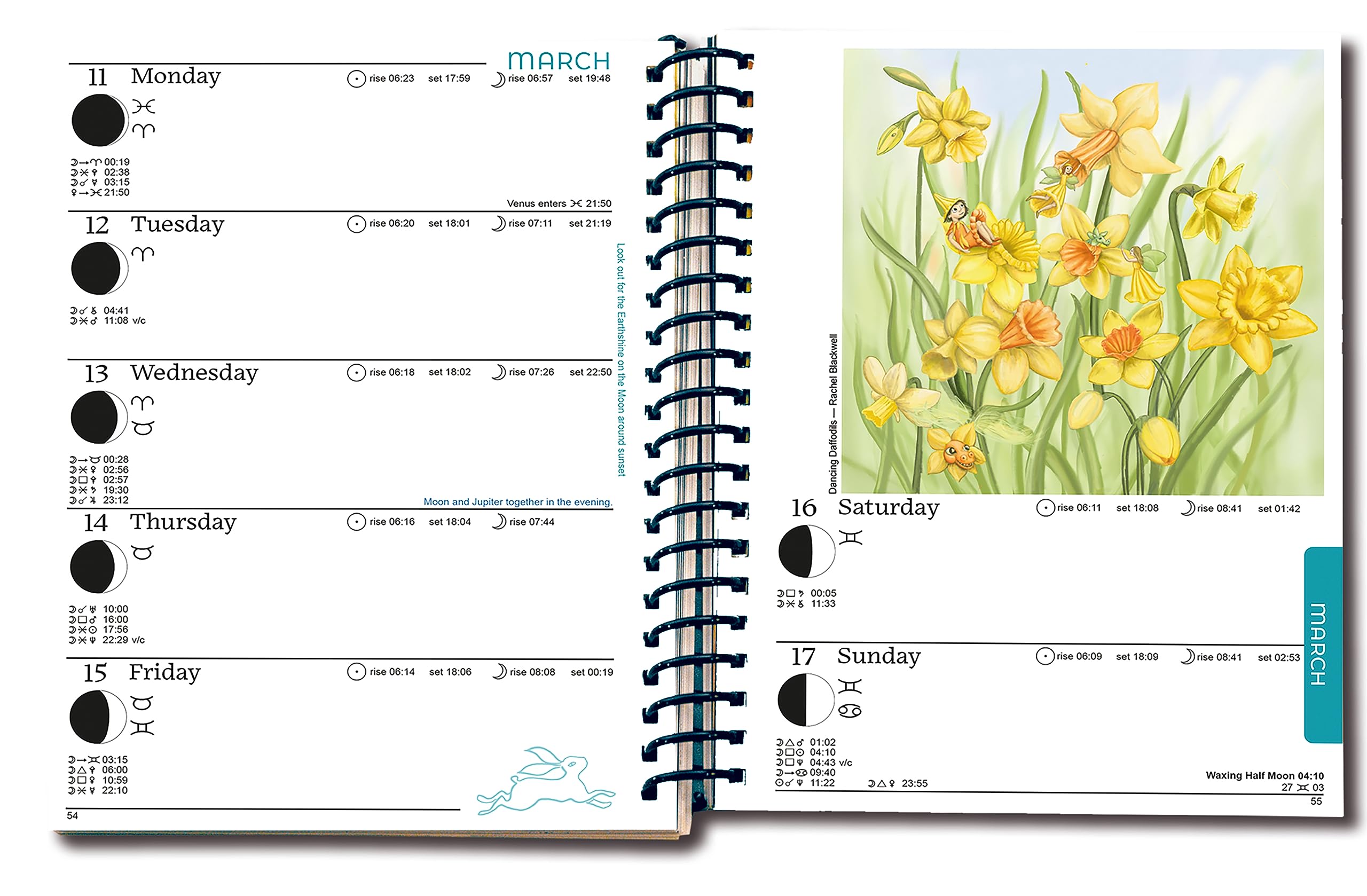 Moon Diary 2024 Datebook Calendar Personal Organiser UK