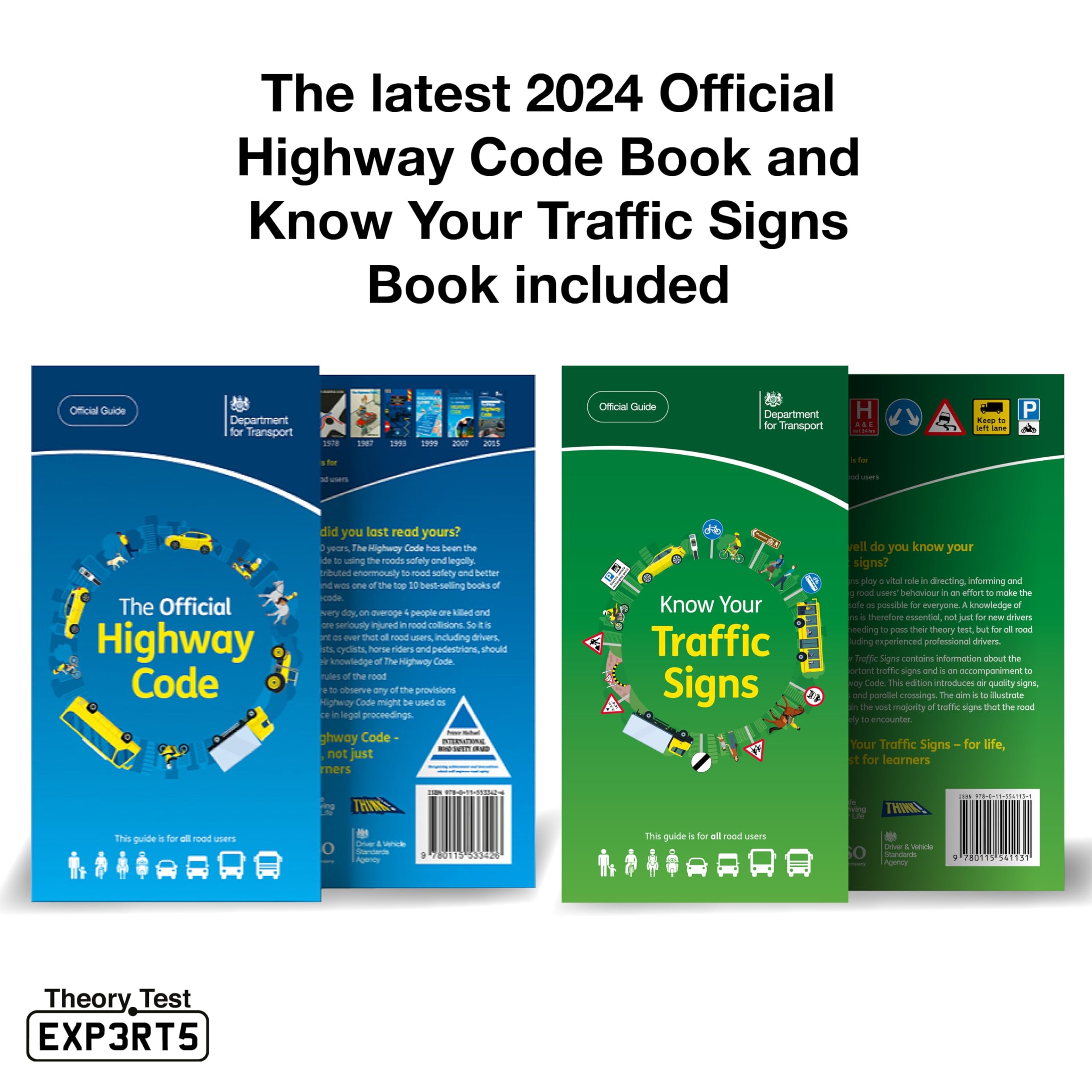 The Highway Code 2024 UK and Know Your Traffic Signs 2024 UK and 128 Road Signs Flash Cards 2024 UK - Driving Instructor Approved - Driving Test Gifts For Teenage Boys & Girls 16-18 Years