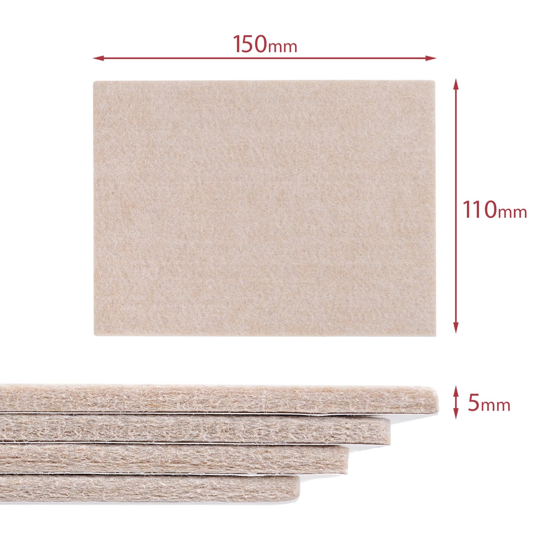 Jayrock Felt Furniture Pads - 176 Round Felt Pads For Furniture Feet - Thick Felt Pads in 6 Sizes - Self Adhesive Felt Floor Protectors - Chair Leg Floor Protectors, Sofa Feet Protectors – BEIGE