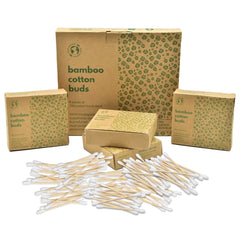 400 Bamboo Cotton Buds  100% Eco-Friendly Biodegradable   Cotton Wool Buds Q Tips   Compostable Bamboo Earbuds   Recycled Plastic Free Packaging   4x100 Ear Buds Cotton… (400 Count)