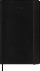 Moleskine Weekly Agenda with Space for Notes 12 Months 2024, Agenda 2024, Size Large 13x21, Soft Cover and Elastic Closure, Colour Black