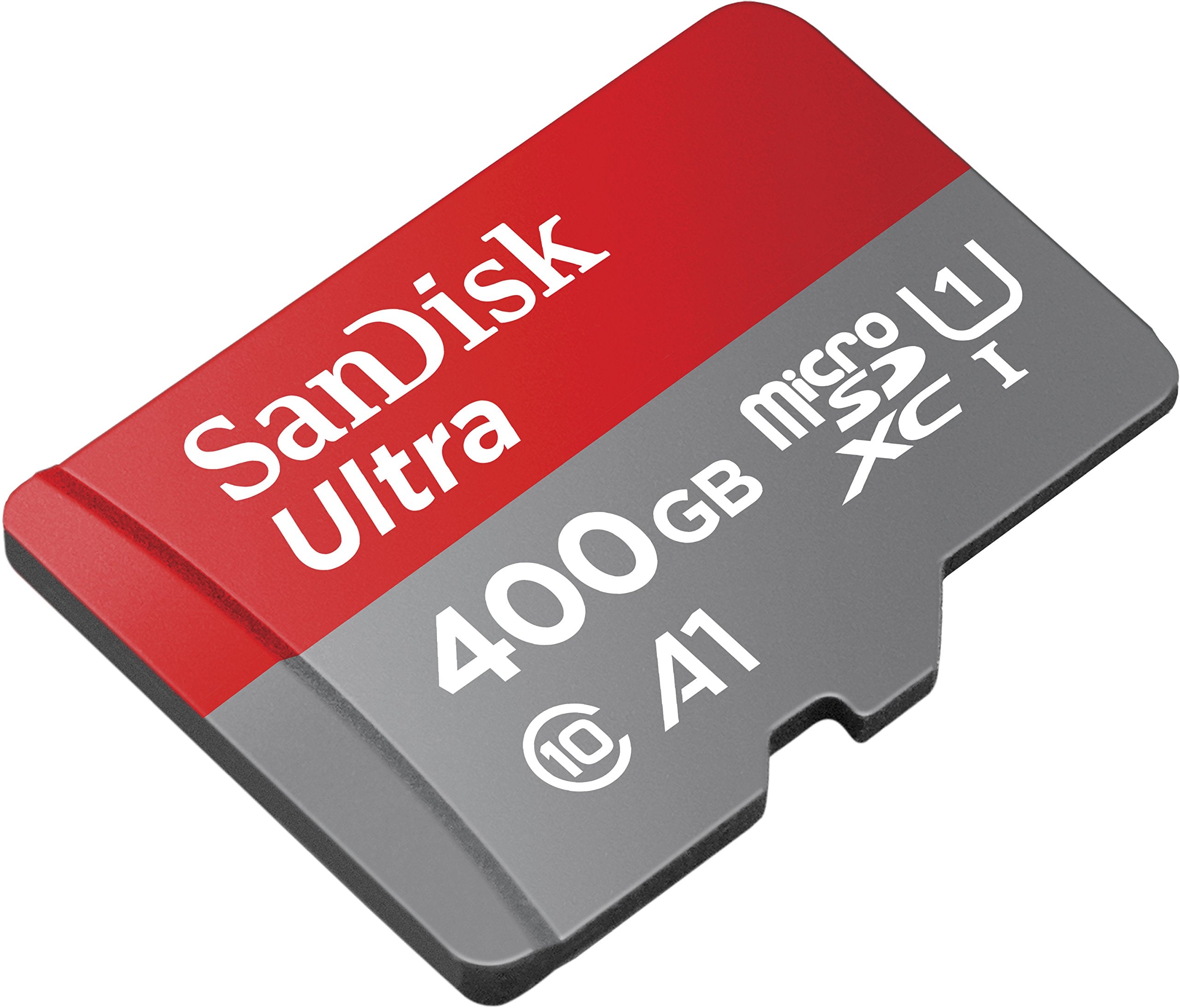 SanDisk Ultra 400GB microSDXC Memory Card and SD Adapter with A1 App Performance Up to 120 MB/s, Class 10, U1, Red/Grey