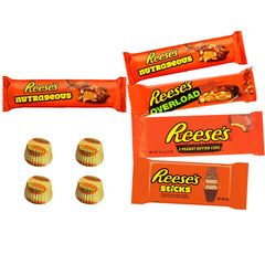 Peak Sweets American Sweets Gift Box - Assortment of 7 Classic Reese's Chocolates Gift Set - Letterbox Sweets Reeses Gift Hamper Reeces Box Set Peanut Butter