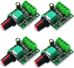 RUNCCI-YUN 4pcs DC 12v PWM motor speed controller,1.8V 3V 5V 6V 12V 2A Speed Adjustable Switch Module, Variable Voltage Regulator Dimmer Governor Switching Build with LED Indicator and Switch Function