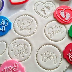 Baby Shower Embosser Stamp for Fondant, Icing, Cupcake, Cake, Biscuits, Decoration (Pattern 3)