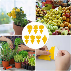 70PCS Gnat Sticky Traps, Fruit Fly Trap, Fruit Fly Traps Indoor, Yellow Sticky Traps Fungus Gnats, Fungus Gnat Sticky Traps, Plant Fly Stickers For Multiple Insects, Plant Fly Control Indoor