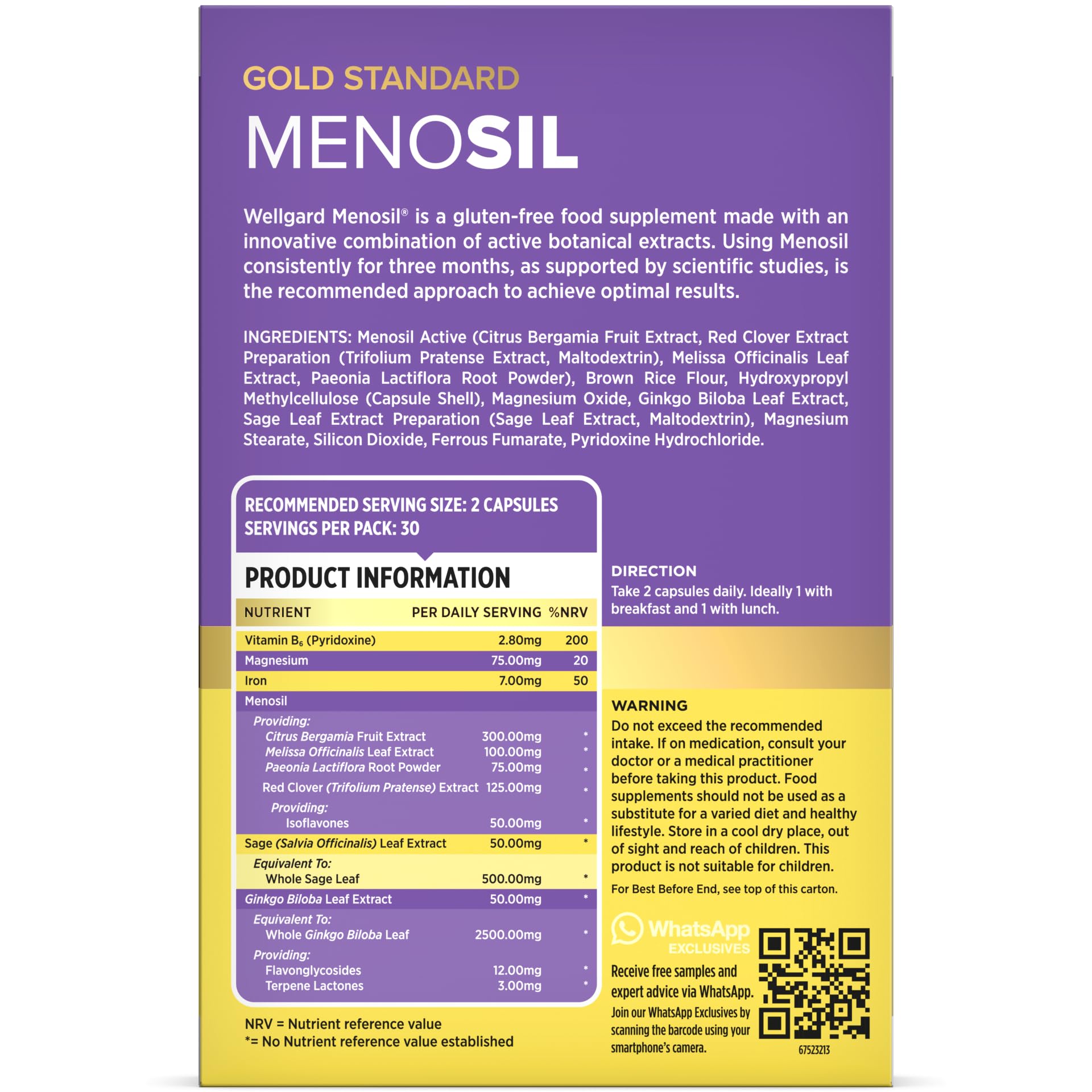 Wellgard Menosil Perimenopause Support for Women - Scientifically Proven Perimenopause Support for Women, Made in UK