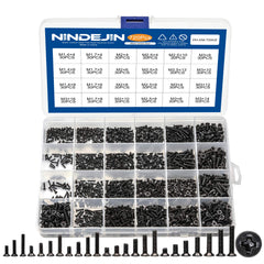 NINDEJIN 720pcs Carbon Steel Laptop Notebook Computer Screws Kit Set, Flat Head Phillips Screw Assortments, M1.4/1.7/2/2.5/3 Countersunk ssd Screws Accessories for SSD Toshiba DELL Sony Samsung