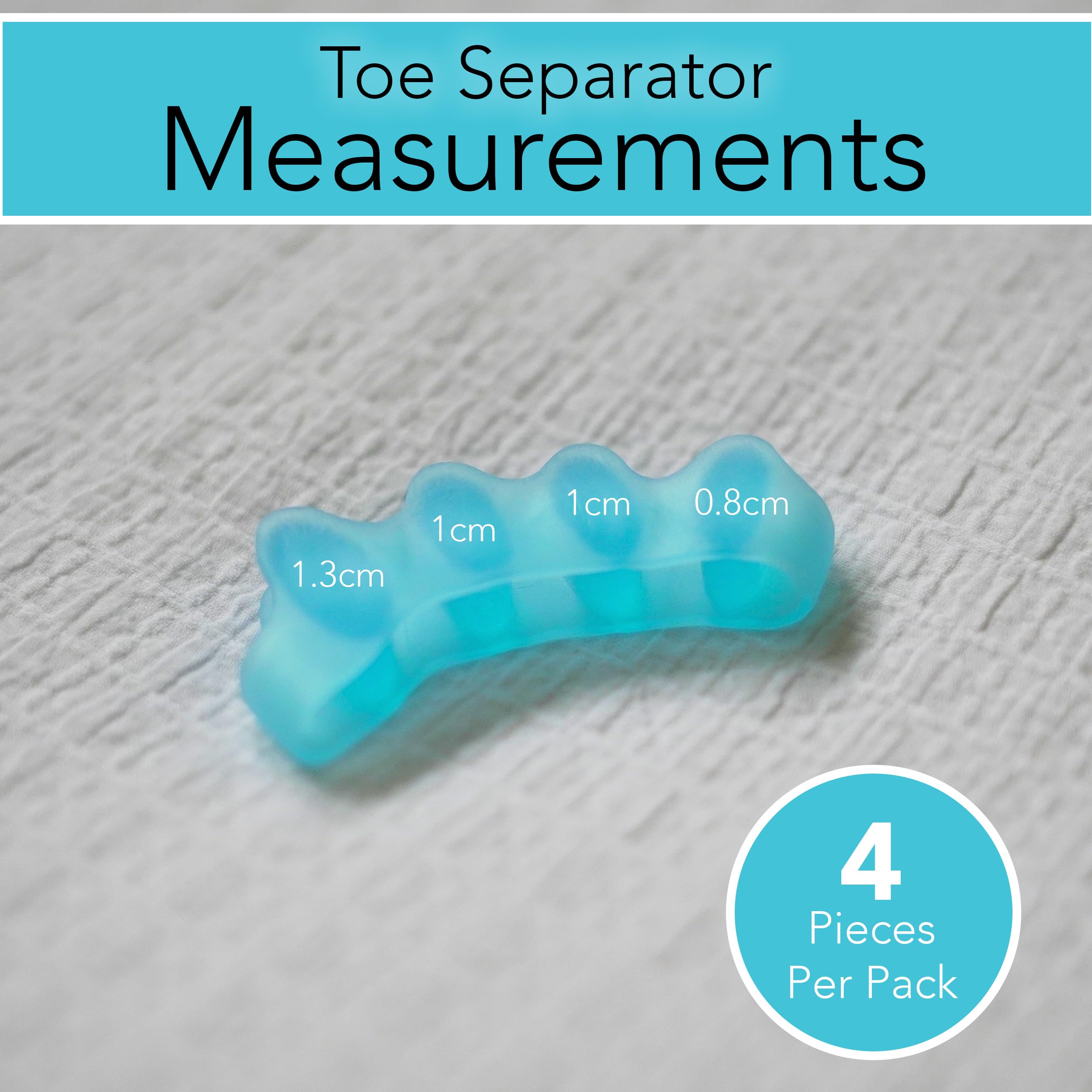 Toe Separators (2 Pairs Blue) - Correct Your Toes with Toe Spacers, Help Relieve Foot Pain, Hammertoe, Bunions by unel