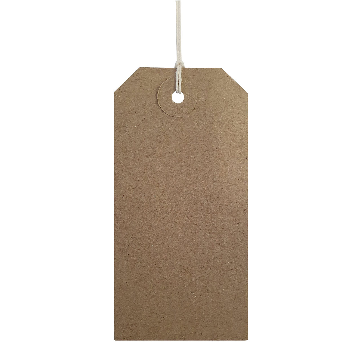 Swift Strung Tags Brown Reinforced Card Clothing Parcel Label String Hanging Gift Swing Tickets Kraft Hang Price Labelling 108mm x 54mm (Pack of 100)