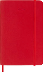 Moleskine Weekly Agenda with Space for Notes 12 Months 2024, Agenda 2024, Size Pocket 9x14, Soft Cover and Elastic Closure, Colour Scarlet Red