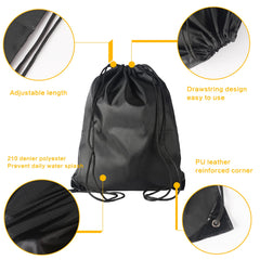 MOSTFUN Drawstring Gym Bag, 2Pcs String Swim PE Bag Black Drawstring Bag Thick Swimming Bag Backpack PE Bags for Sports, School, Swimming, Travel, Beach