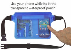 Waterproof Pouches Bags with Adjustable Waist Strap & RFID Identity Theft Protection Sleeves Keeping Your Phone & Valuables Safe & Dry, Perfect for Boating Swimming Snorkeling Kayaking Black/Blue