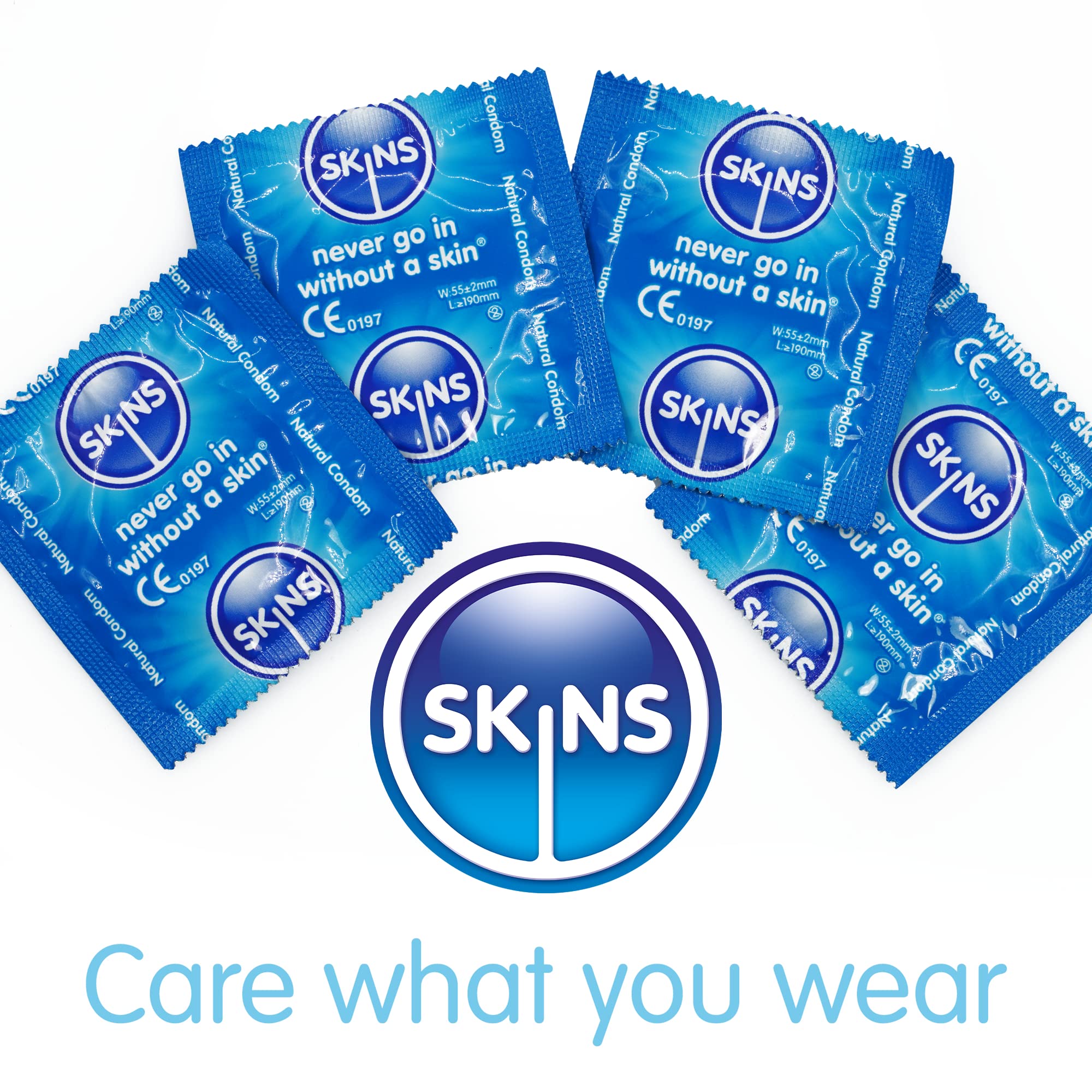 Skins Natural Condoms Big Box – Skins Condoms Bulk Pack 100 with Extra Lubrication for Extra Safety & Greater Satisfaction