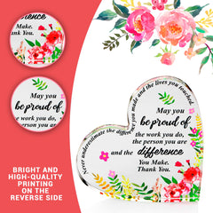 Thank You Gifts for Women Coworkers - Farewell Gift for Best Friends, Teachers - Inspirational Acrylic Plaques with Flowers - Cute Appreciation Present for Mom, Nurse, Boss