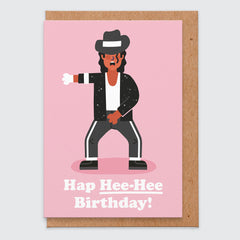 Studio Boketto - Michael Jackson Birthday Card - Hap Hee Hee Birthday