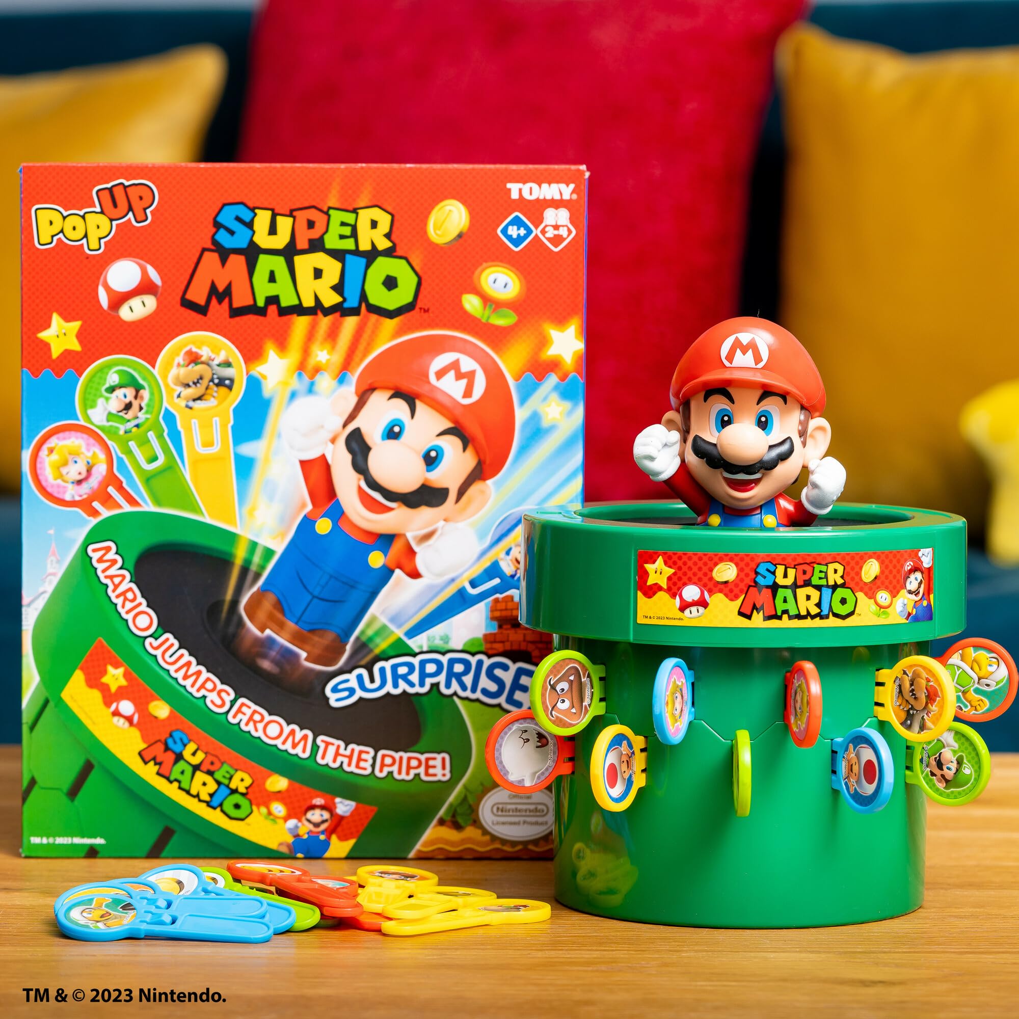 Tomy Pop Up Super Mario Family & Preschool Kids Board Game, 2 - 4 Players, Suitable For Boys & Girls Aged 4and