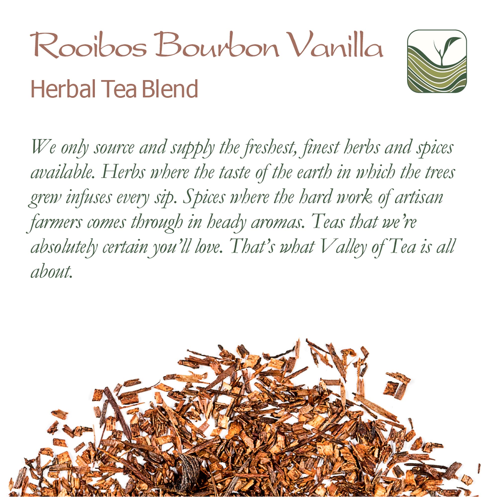 Rooibos Bourbon Vanilla - Organic Red Bush Tea - South African Redbush 100g