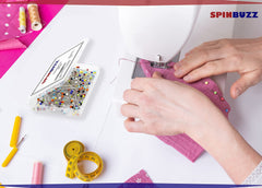 SPINBUZZ Sewing Pins with Glass Heads 250 Pieces - 38 mm Long, Straight for Dressmaking, Quilting, Jewellery & Crafts