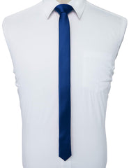 JEMYGINS 1.58 inches Blue Skinny Tie Slim Necktie for Men(4cm)