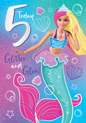 Age 5 Barbie Birthday Card, Barbie Birthday Card Age 5