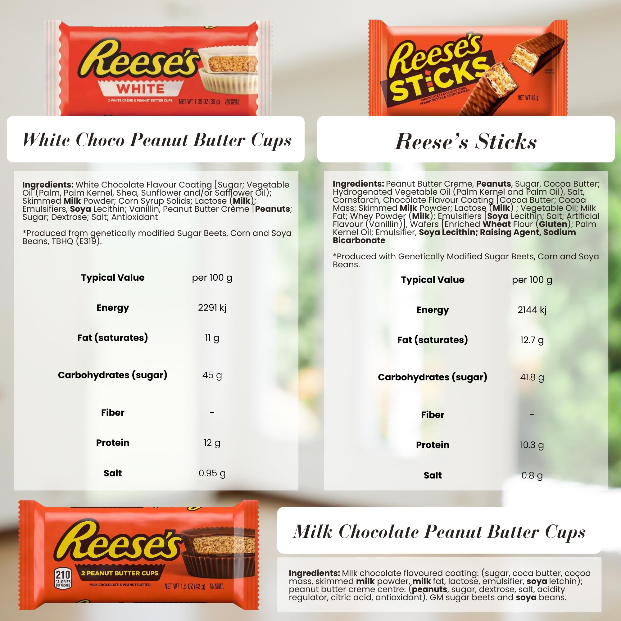 Reeses Chocolate Gift Set   American Chocolate Letter Box of Reeses Peanut Butter Cups, Milk Chocolate Cups, Overload Reese's Chocolate Bar, Reeses Pieces   Reeses Selection Box   Gifts for Dad