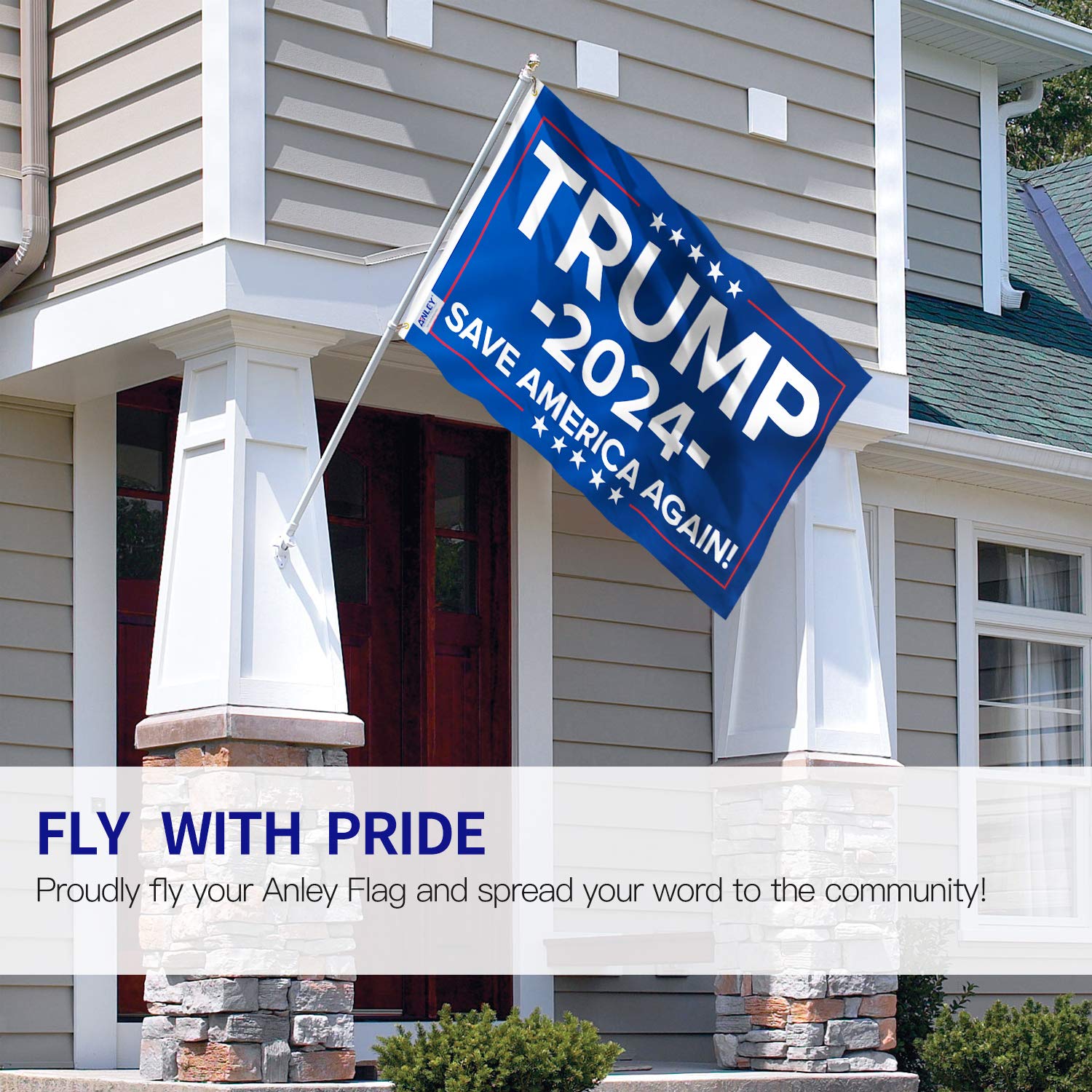 Anley Fly Breeze 3x5 Foot Trump 2024 Flag - Vivid Color and Fade Proof - Canvas Header and Double Stitched - Save America Again Flags Polyester with Brass Grommets 3 X 5 Ft