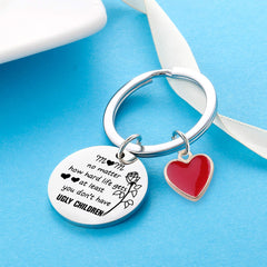 Mum Keyring Mum Gifts From Son Daughter Mother's Day Gifts Birthday Gifts For Mum Key Ring Mum Jewellery Mother Presents Red Love Heart (Mum No Matter How Hard)