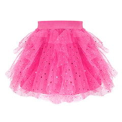 Sunny Fashion Girls Skirt Rose Pink Polka Dot Sparkling Tutu Party Ballet Tulle Age 6 Years