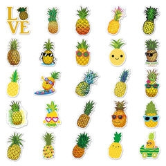 Pineapple Stickers for Laptop (50 PCS),Gift for Children Teens Adults Girl Boys,Waterproof Cute Cartoon Yellow Stickers for Water Bottle,Vinyl Stickers for Journal,Dairy,Scrapbook,Skateboard