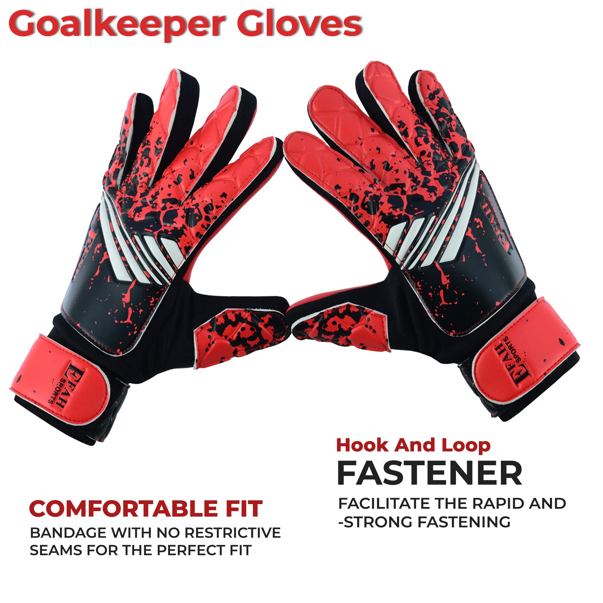 EFAH SPORTS Football Goalkeeper Gloves For Boys kids Children Youth Soccer Goalie Glove with Super Grip Palms