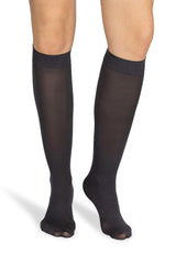 looksy Women knee high socks anti-pressure band 60 den one size warm stocking long boot opaque, Fumo